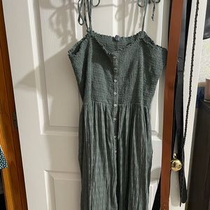 Aerie smocked midi dress